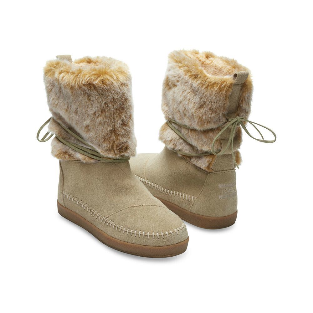 Toms Oxford Tan Suede Faux Hair Nepal Boots 8.5
